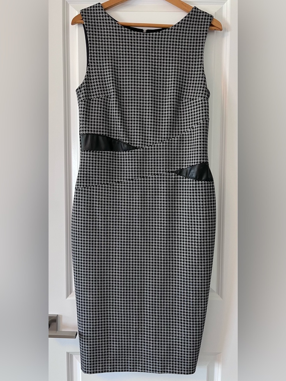 Le Chateau fitted herringbone pattern dress